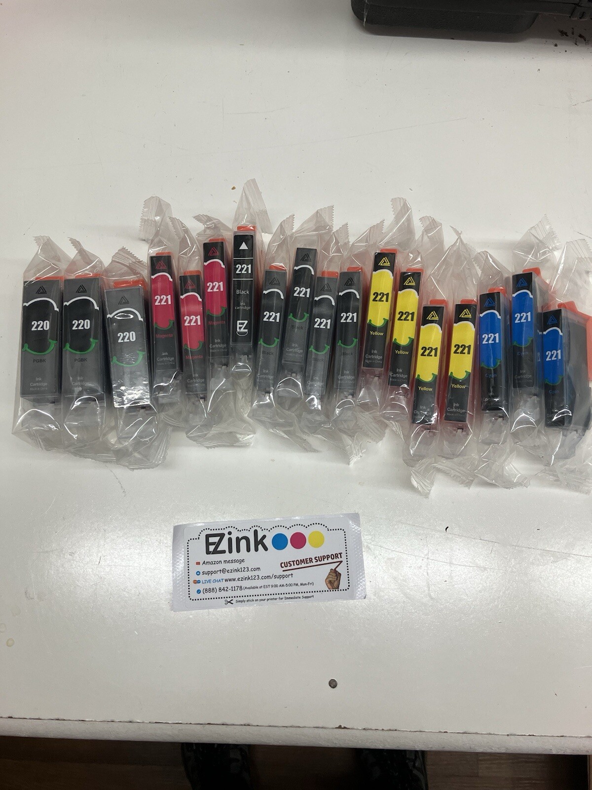 LOT of 18 EZINK 220 & 221 Ink Cartridges For CANNON Printers Exp 10-28-25