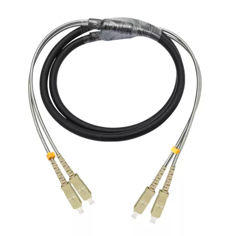 50M SC-SC UPC Fiber Cable MM MM OM2 Duplex Outdoor Field Fiber Optic Patch Cord