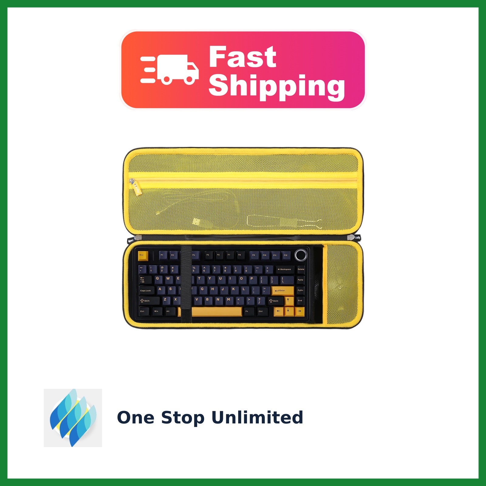 Worfty Keyboard Case for F75, Black and Yellow