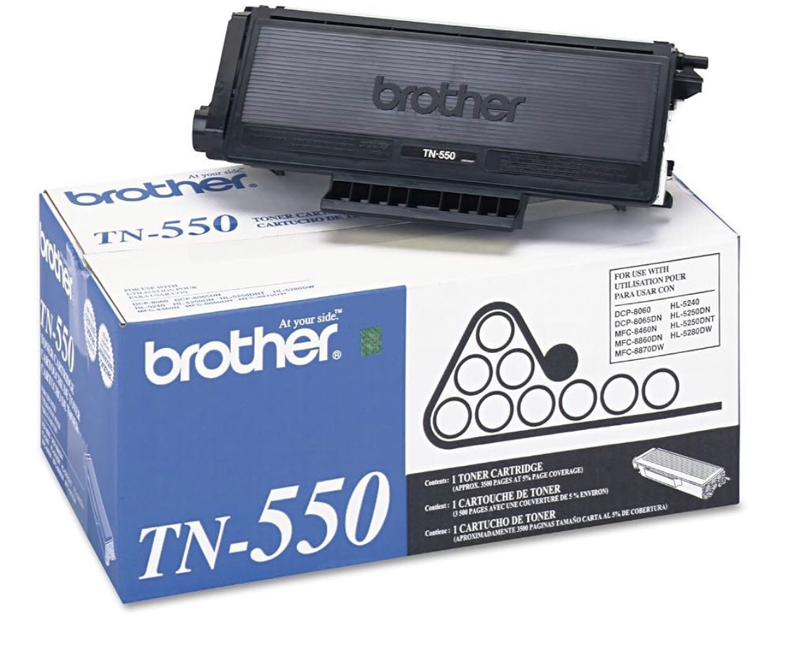 Genuine Brother TN-550 Black Toner Cartridge OEM 3500 Page Yield (New In Box)