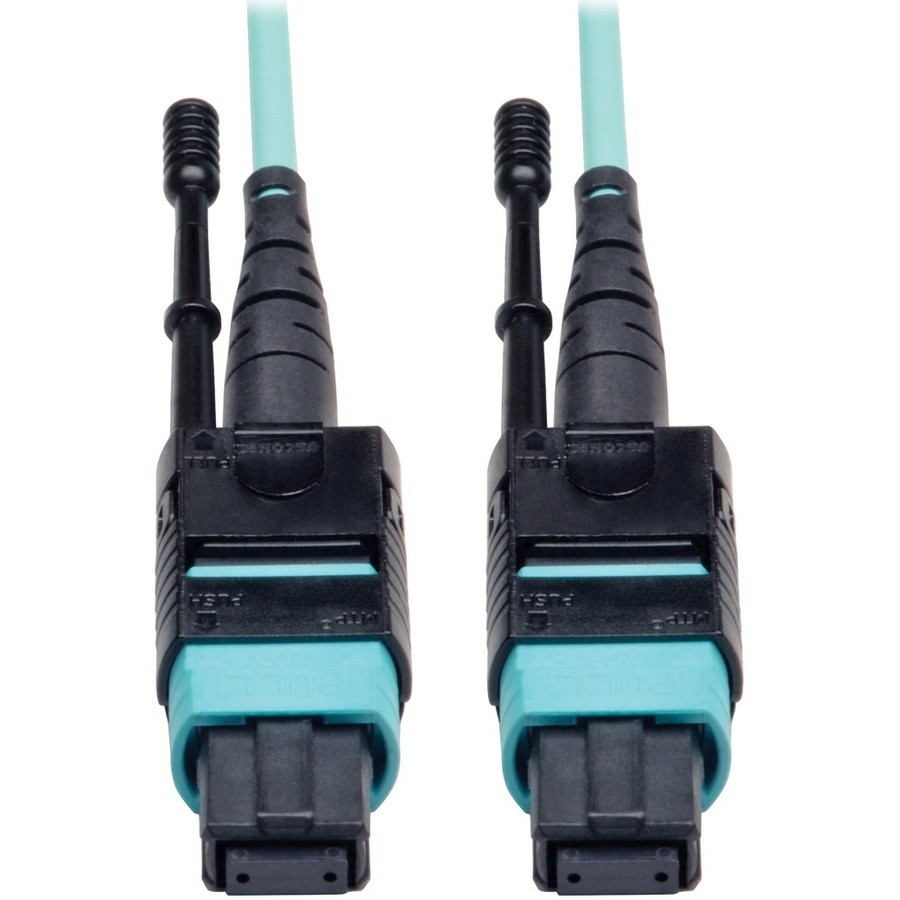 Tripp Lite 3M 12 Fiber 40GbE MTP/MPO Patch Cable with Push/Pull Tabs - Aqua