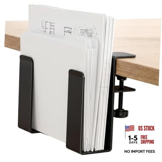 Adjustable Desk Side Laptop Mount, No Drill Clamp on Laptop Holder, Metal