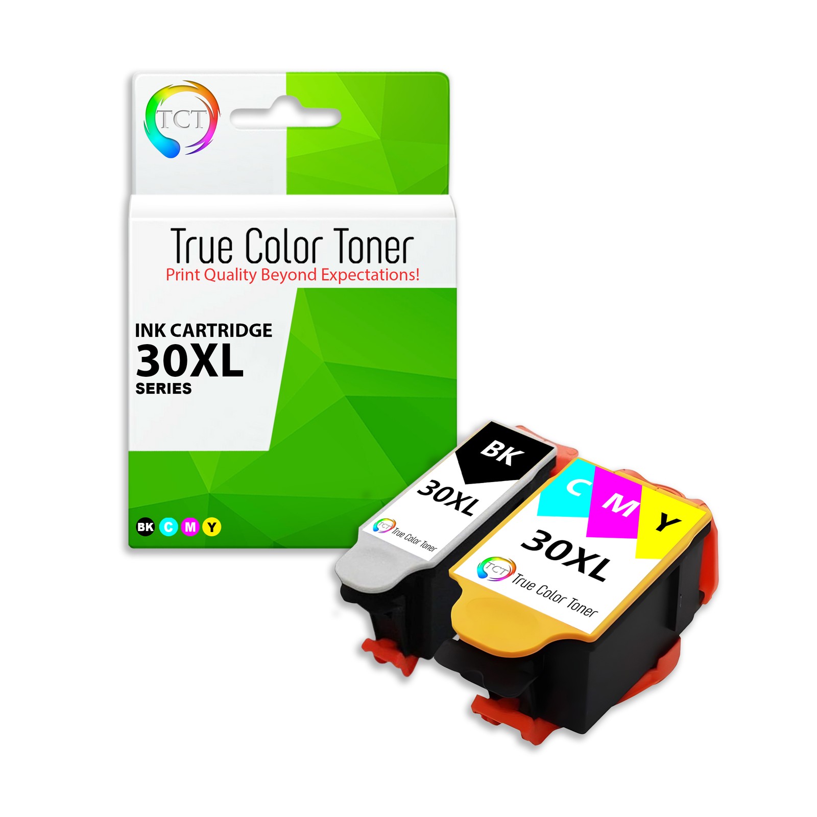 2Pk TCT Compatible For Kodak 30XL Combo Black & Color ESP C310 C315 Hero 3.1 Ink