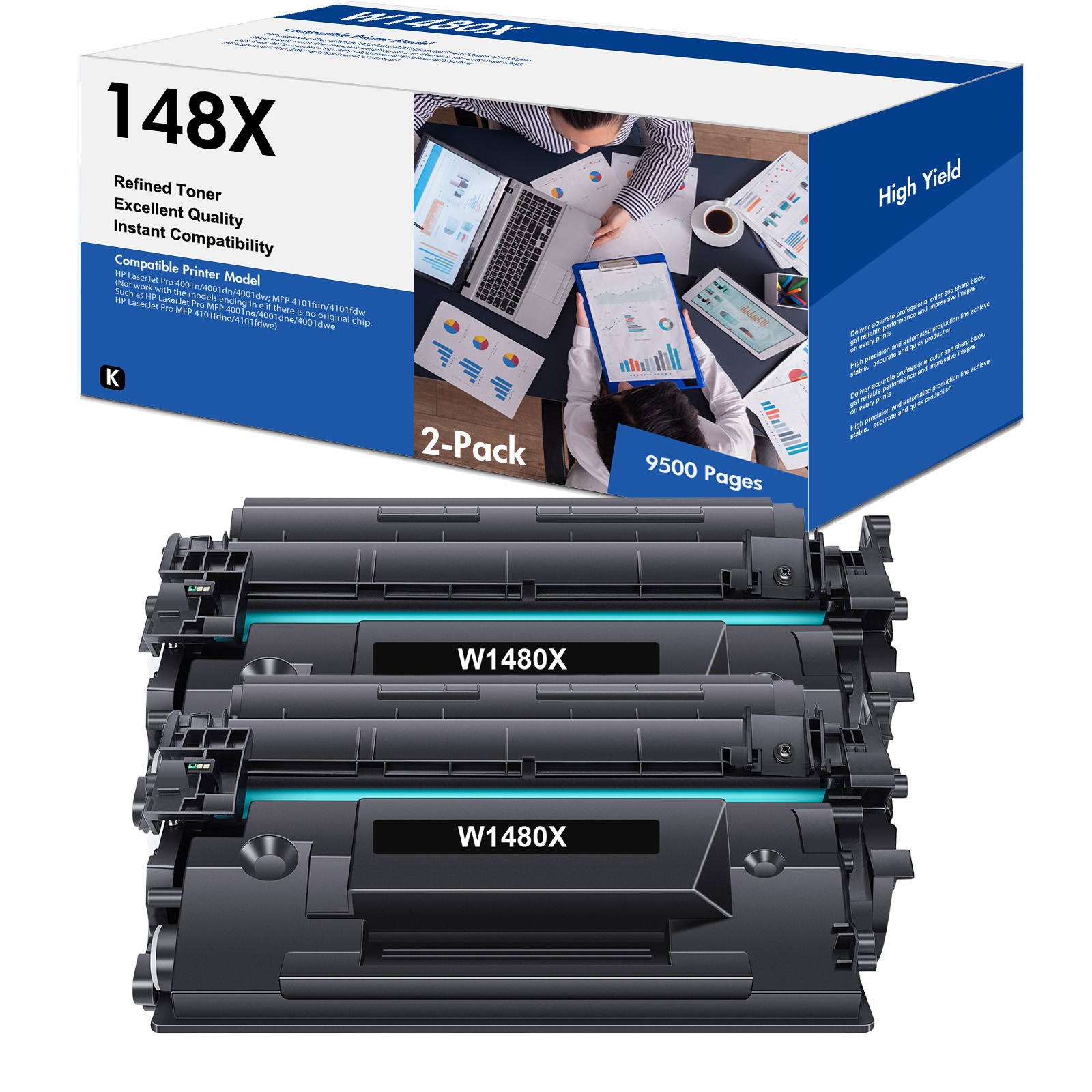 [New Chip]W1480X 148A Toner Cartridge for HP LaserJet Pro 4001dn MFP 4101fdw Lot