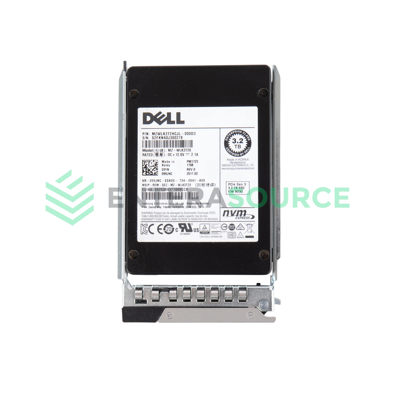 Dell 99JNC 3.2TB TLC NVMe SSD 2.5" Gen3 x4 MU Solid State Drive | MZ-WLK3T20