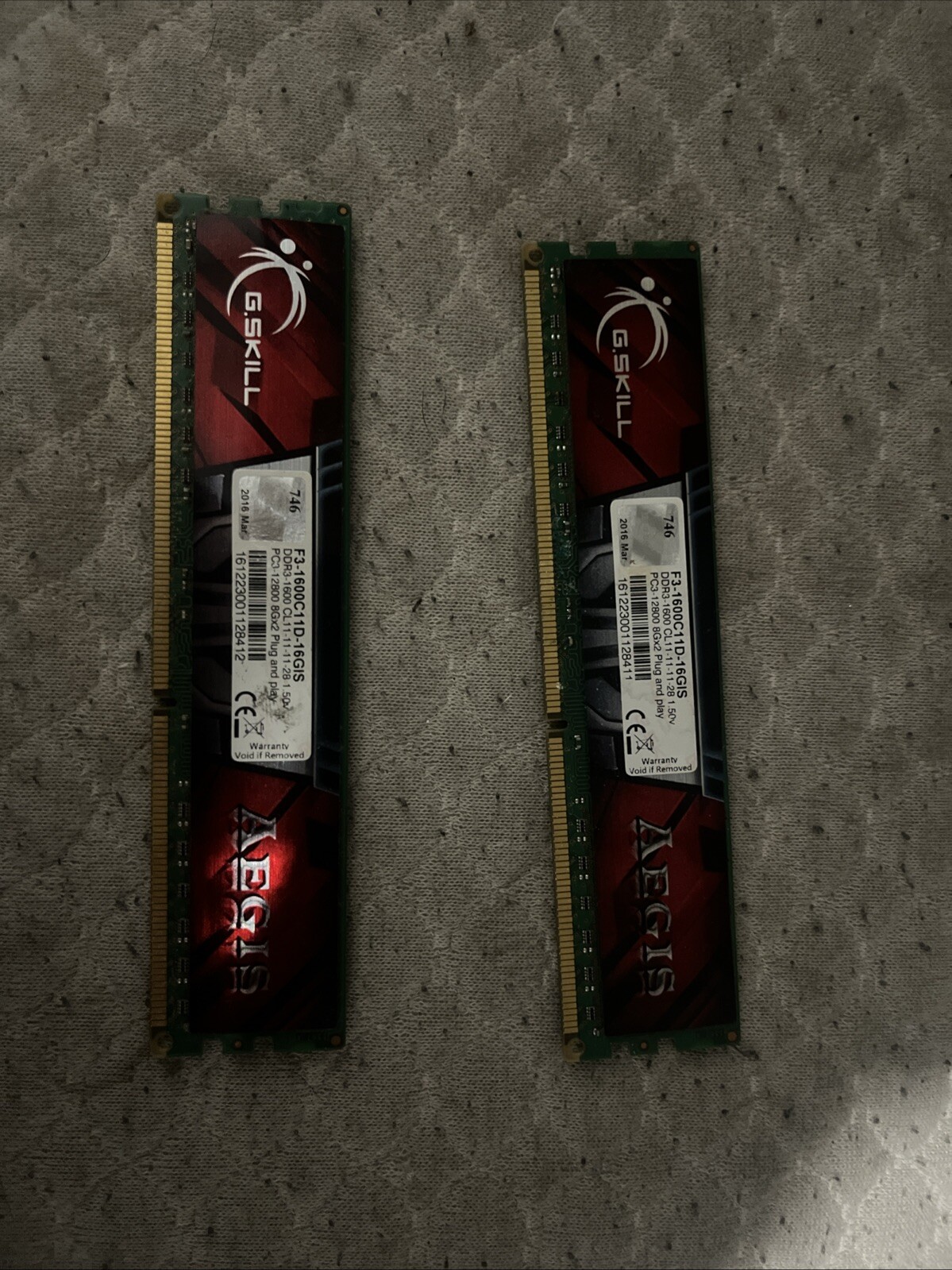 2 G.Skill Aegis DDR3 1600MHz memory module