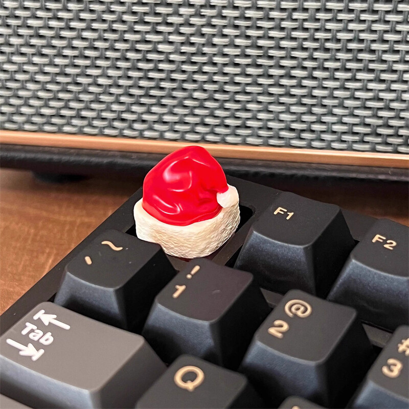 1PC Christmas Red Hat Keycap Resin Cap fit Mechanical Keyboard 