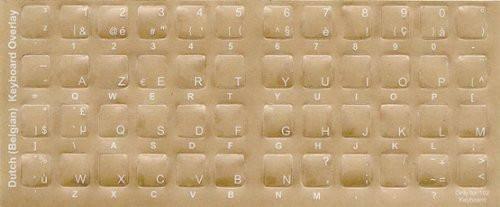 Belgian Keyboard Stickers w/ Reverse Print White Letter
