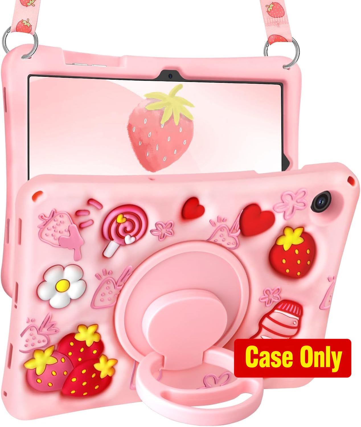 Case for Samsung Galaxy Tab A9+ 11 inch 2023, Soft Silicone with Shoulder Strap