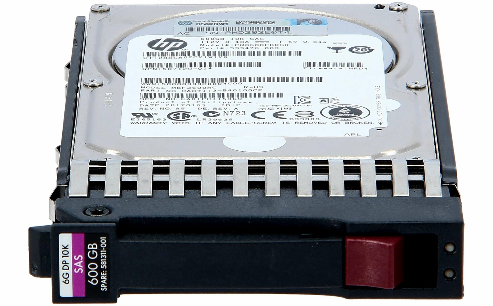 HP 600GB 6G SAS 10K rpm SFF 2.5'' Enterprise Hard Drive 581311-001 581286-B21