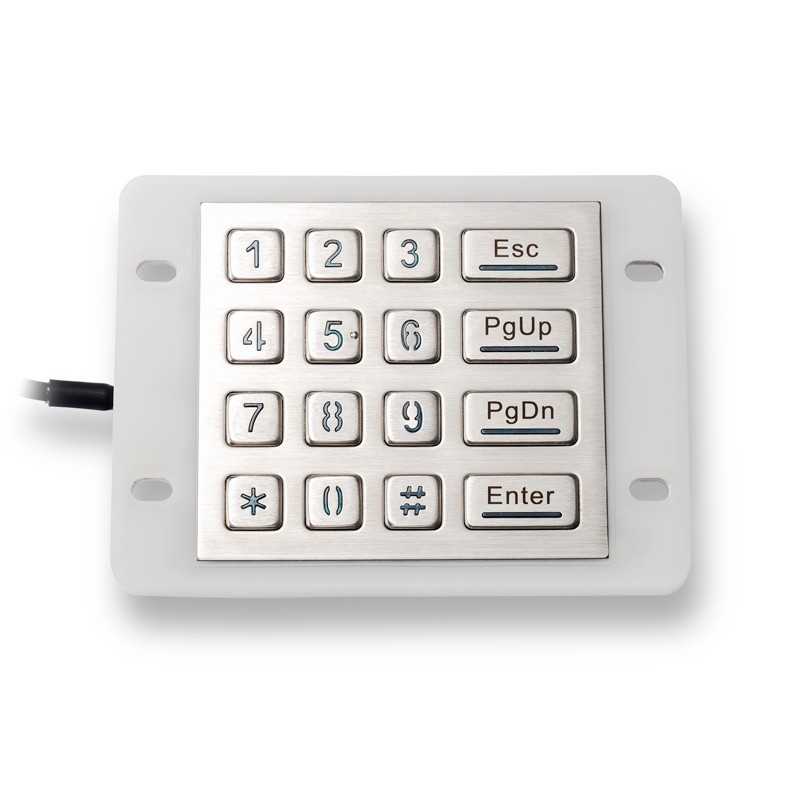 Metal Illuminated IP68 Waterproof Industrial Stainless Steel Backlit Keypad 4x4