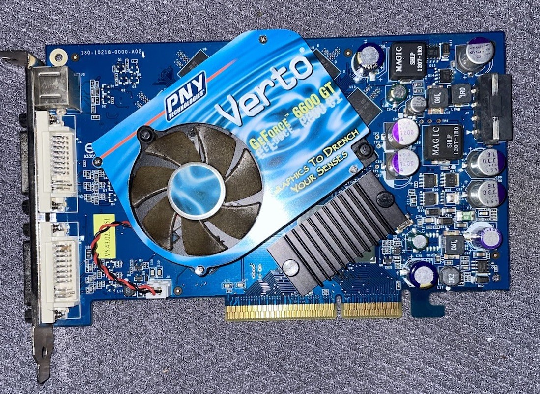 PNY Verto NVIDIA GeForce 6600 GT 128MB GDDR3 AGP 8x Video Graphics Card Vintage