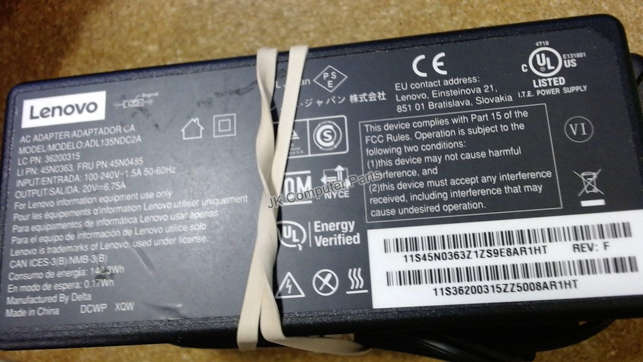 LENOVO AC ADAPTER 135W,20VDC,2P,WW,DEL