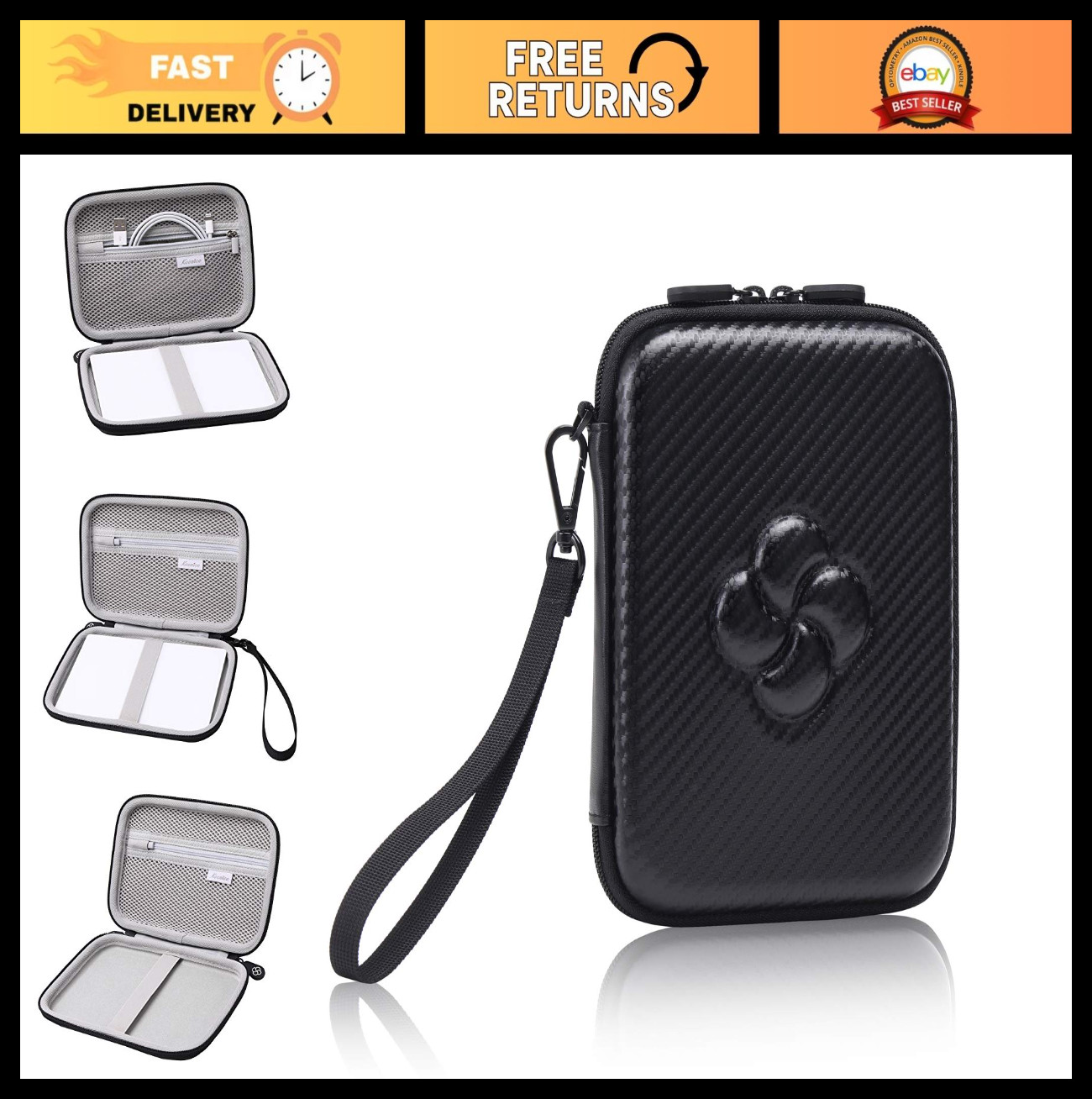 Portable Hard Travel Case for Magic Trackpad 3 & 2 - Premium Storage Bag (Black)