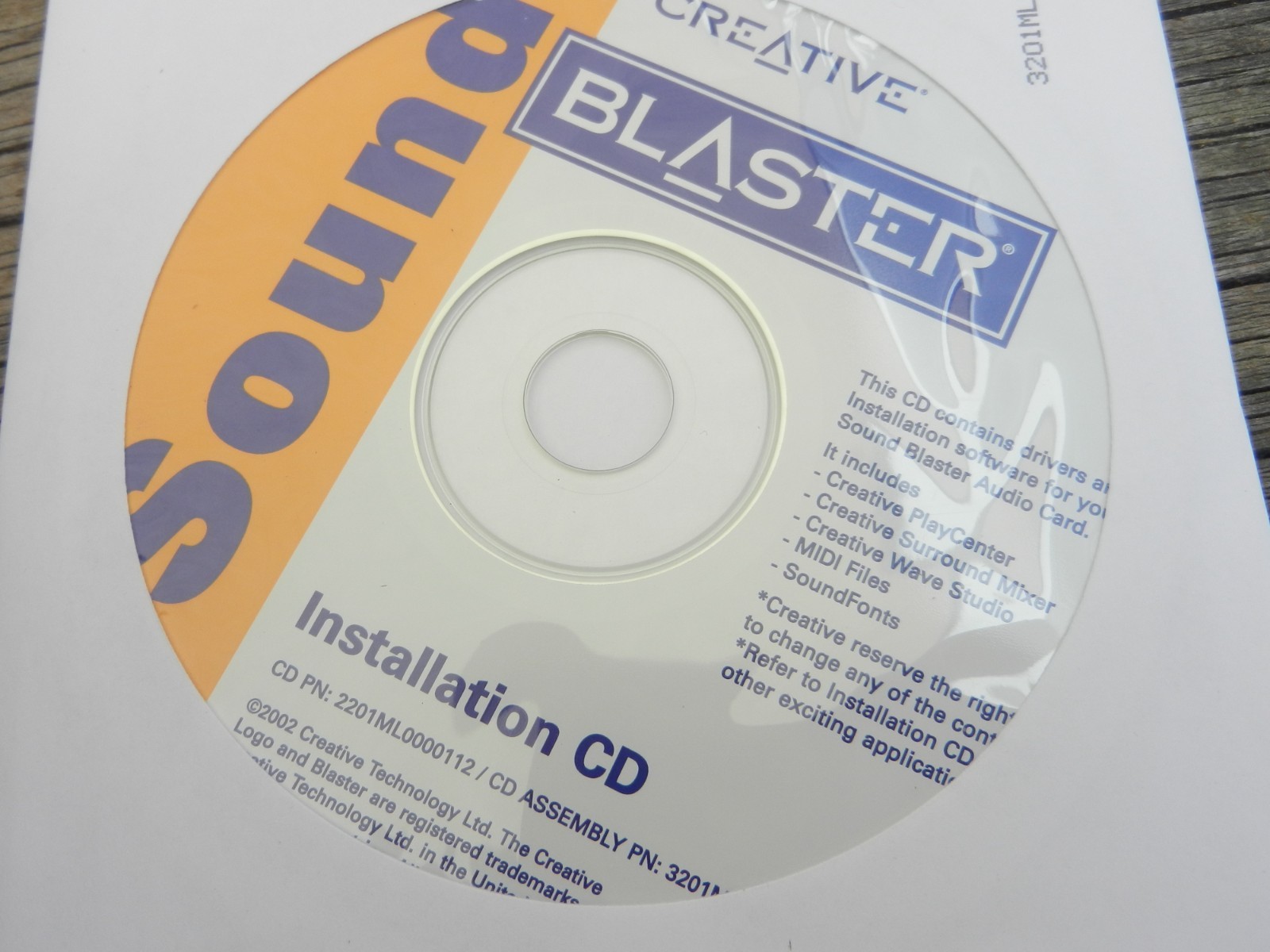 CREATIVE LABS Sound Blaster Installation and Applications CD Disc Only
