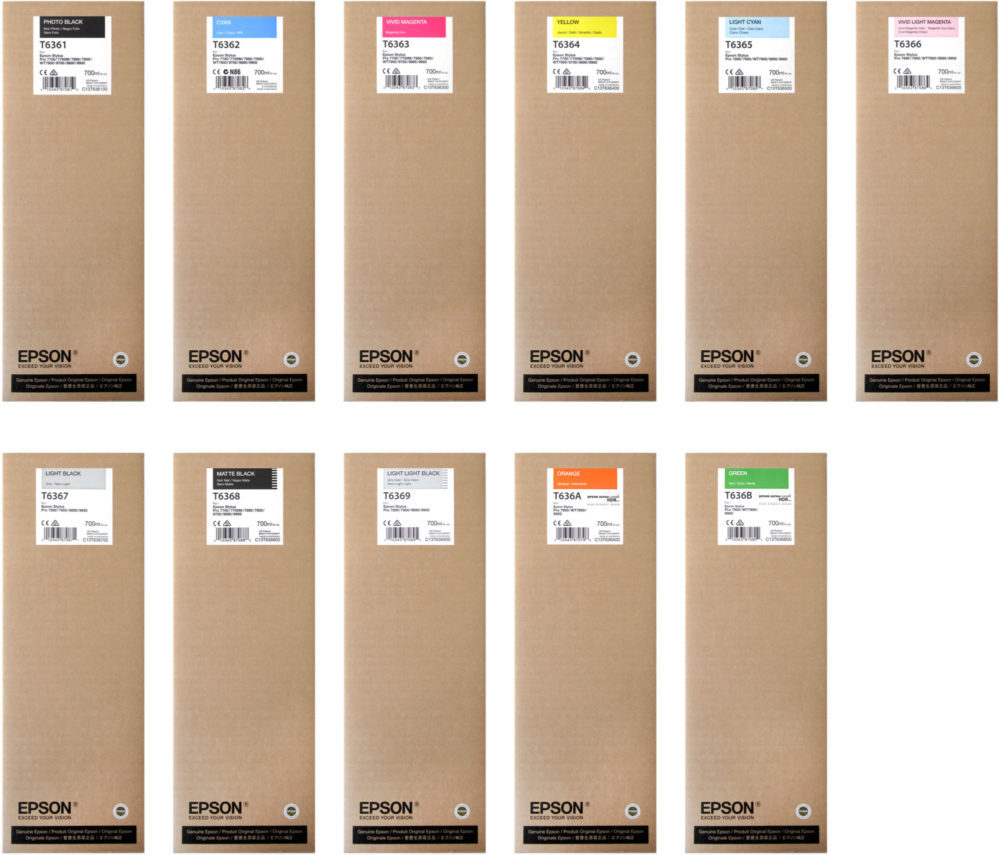 11 x Genuine Ink Epson Stylus Pro 7900 9900 700ml Each T6361 -T6369 Cartridge
