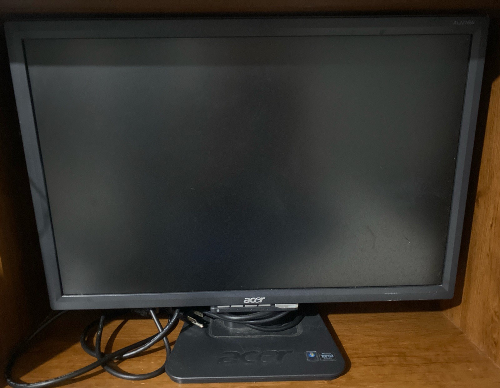 Acer AL2216W 22" Widescreen LCD Monitor With Cables Tested Works