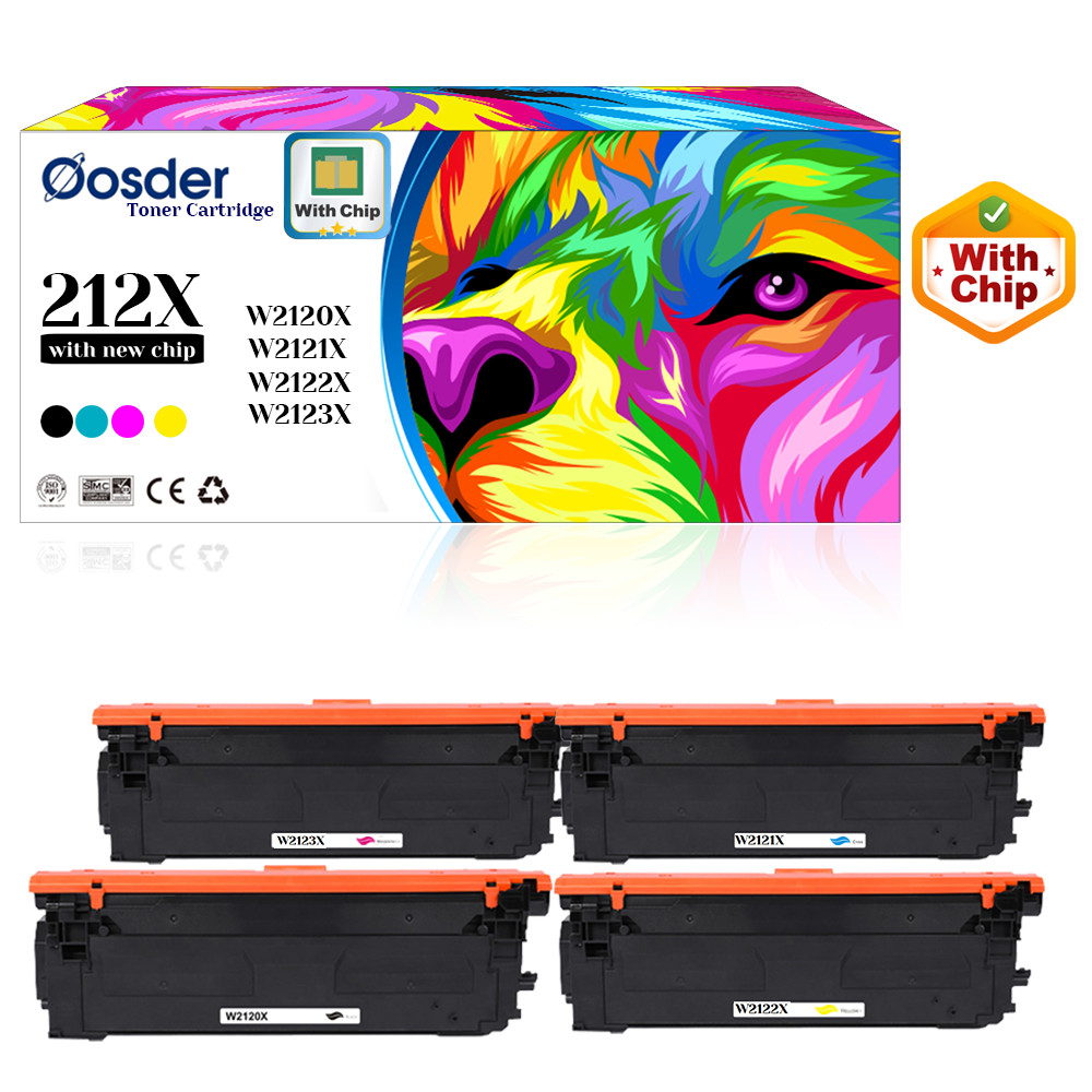 212X BK/C/M/Y Toner(New Chip), for HP Color M554dn  (W2120X W2121X W2122X 2123X)