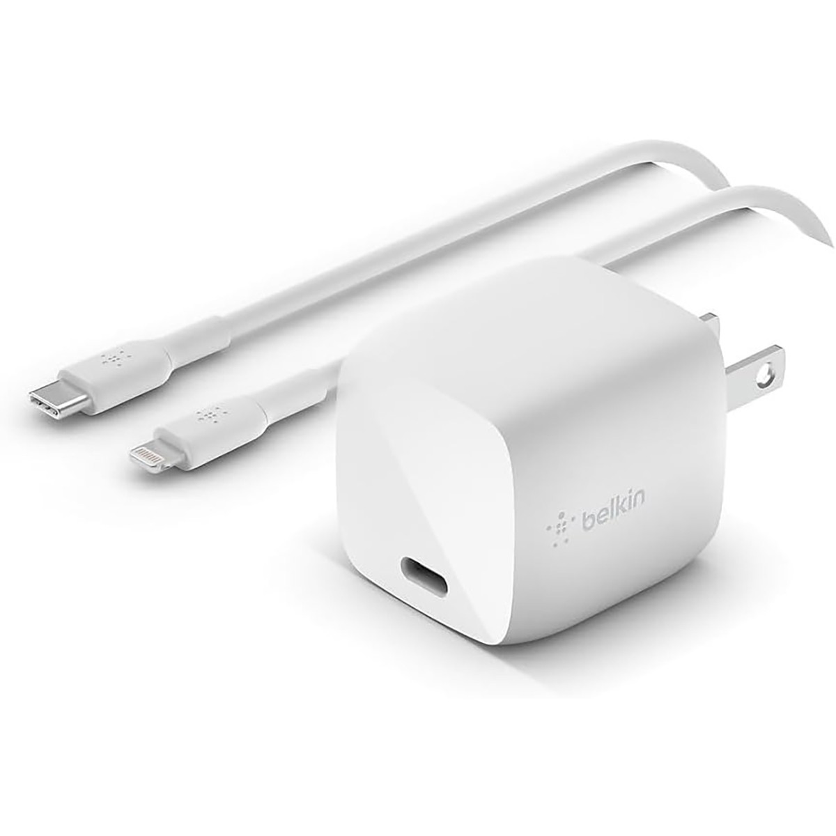 Belkin BoostCharge Pro 30W USB-C PD GaN Wall Charger with 3.3' Lightning Cable,