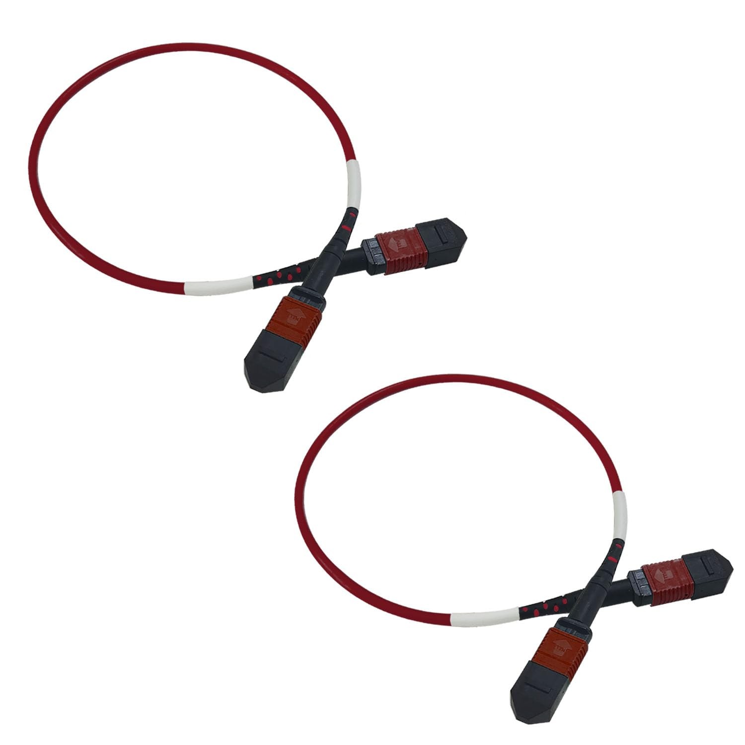 2 PCS 0.3m MPO Female To Female Fiber Optic Patch Cord OM4 MultiMode Jumper