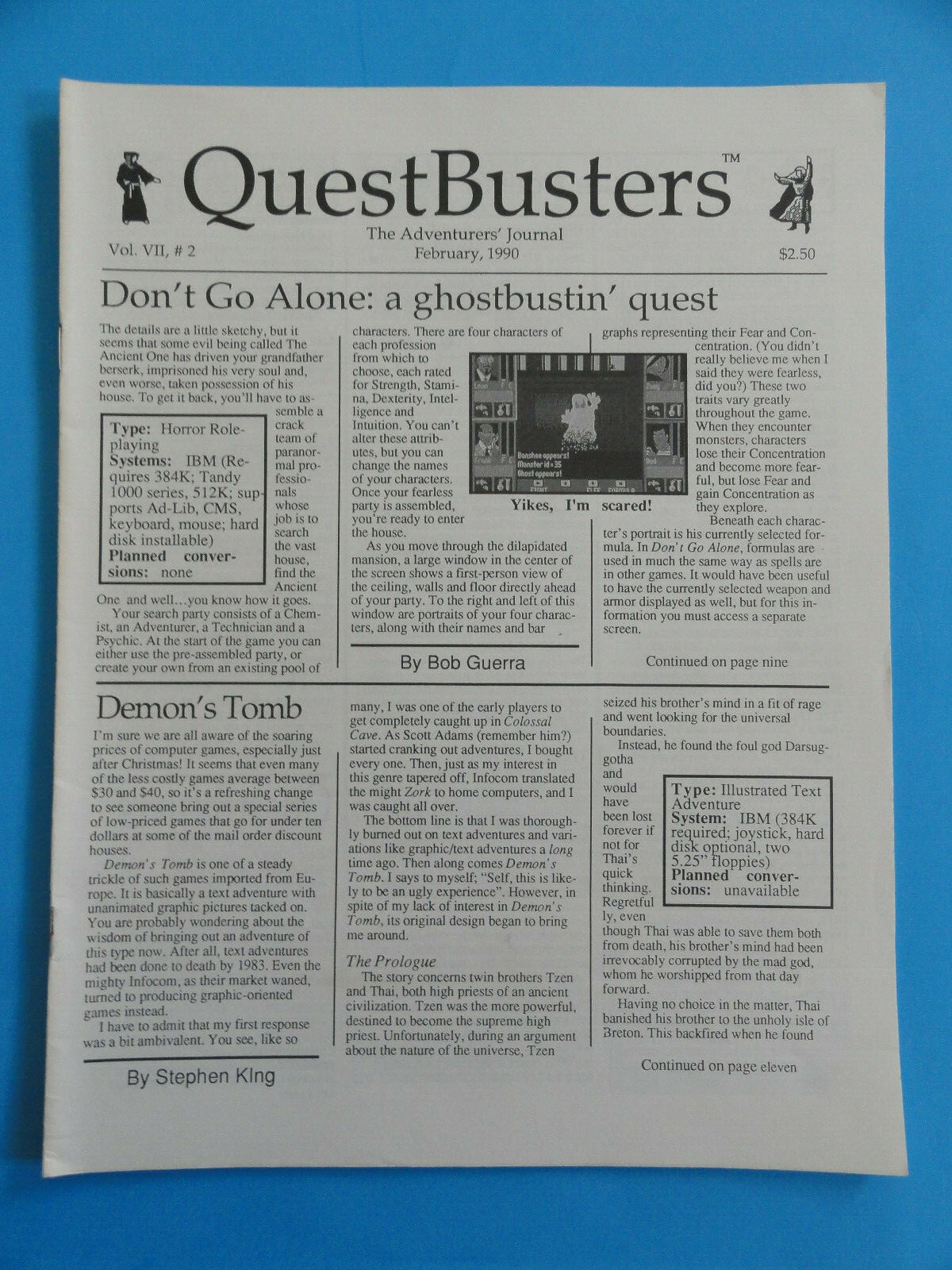 QUESTBUSTERS FEB. 1990 VOL. VII, #2 DON'T GO ALONE: A GHOSTBUSTIN' QUEST