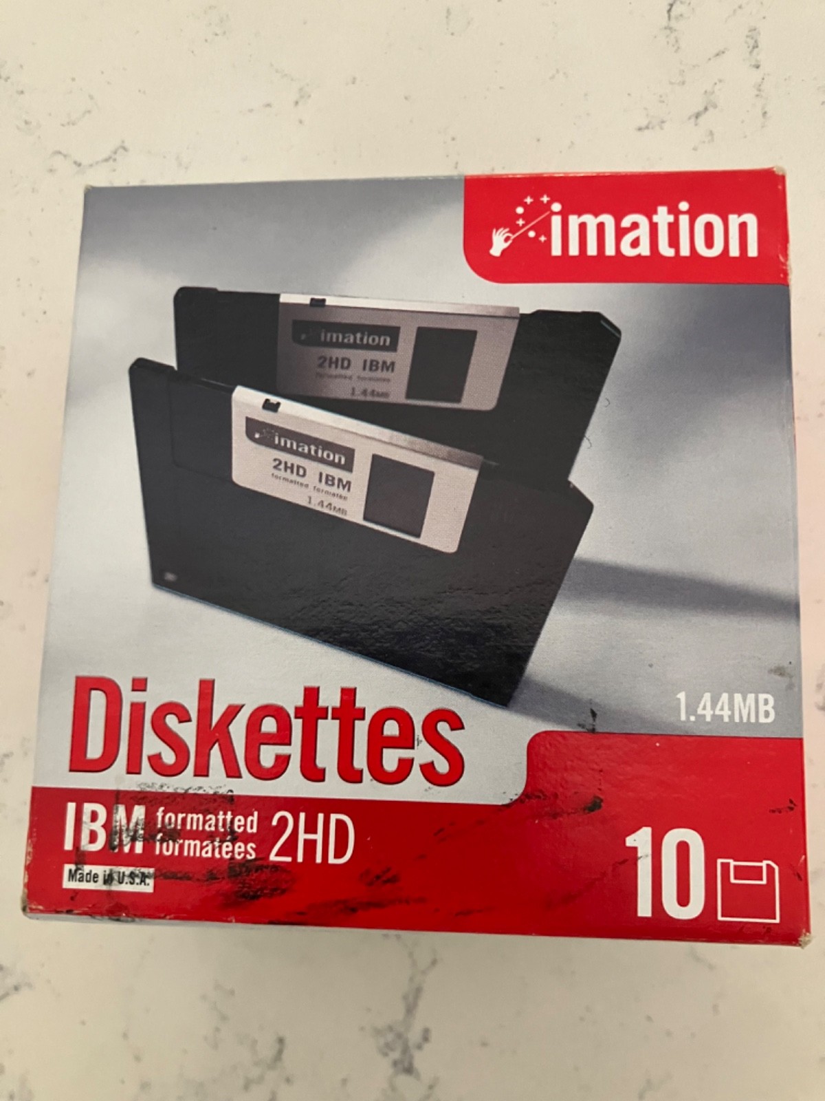 10-Pack Imation Diskettes IBM Formatted 2HD 1.44 MB, New in Sealed Box