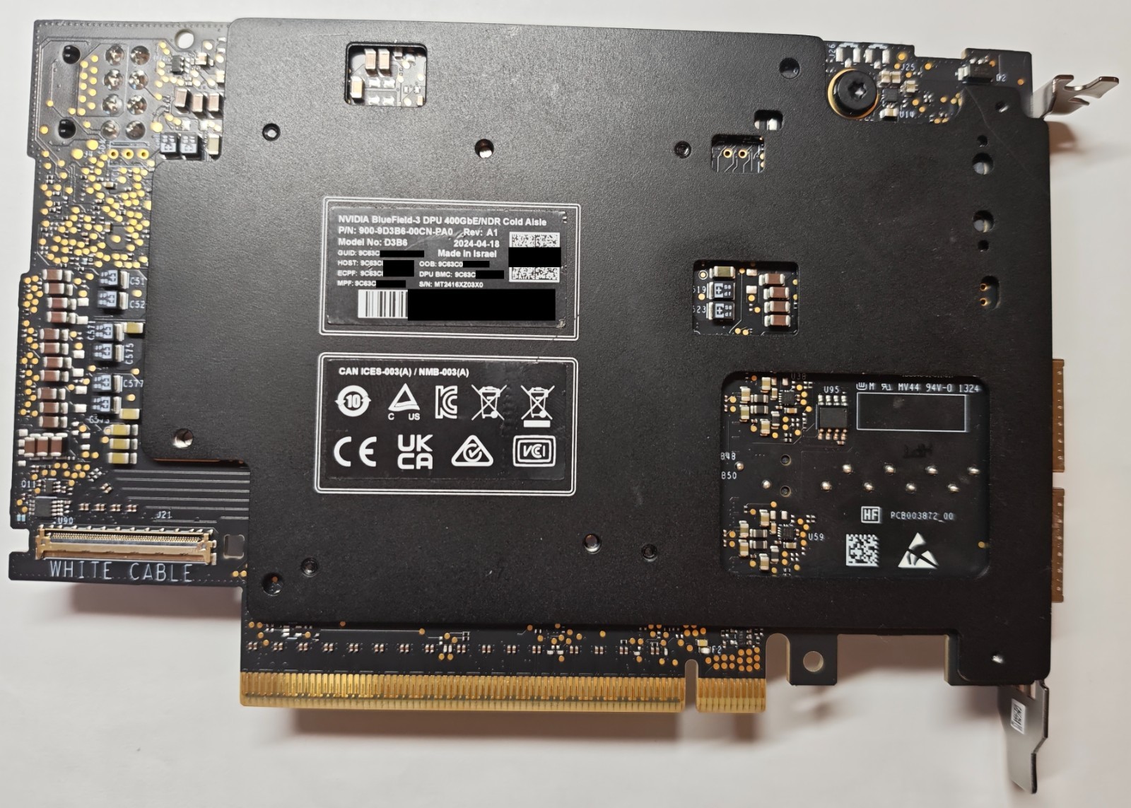 NVIDIA BlueField-3 400GB DPU/NIC 900-9D3B6-00CN-PA0 Rev A1