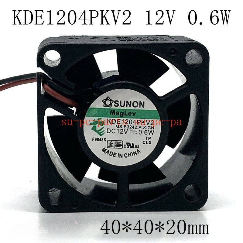 For SUNON KDE1204PKV2 Maglev 4020 40x40x20mm 12V 0.6W 3 Wire Silent Cooling Fan