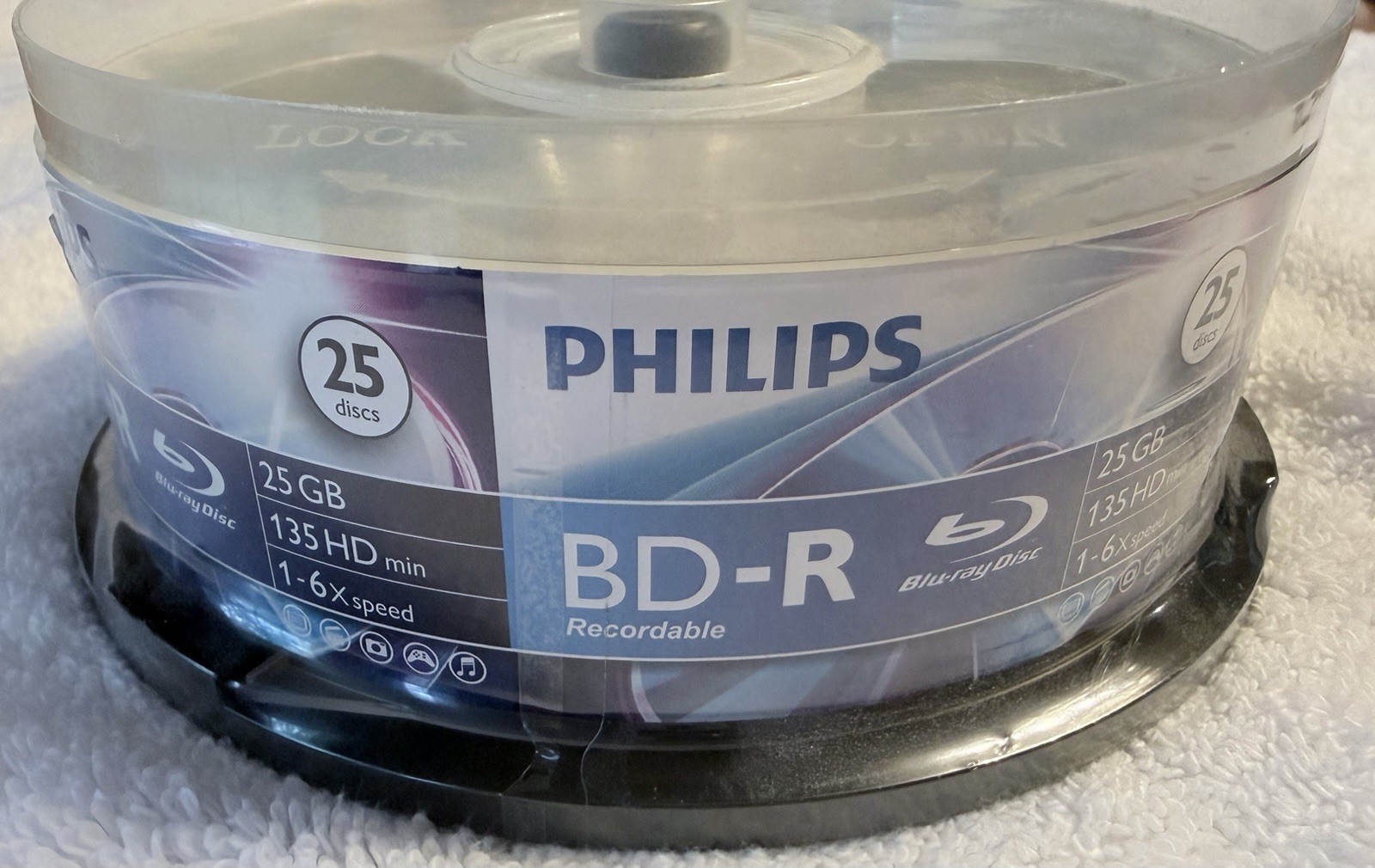 Philips Blu-Ray BD-R 25GB 6X Speed 25-pack NEW SEALED