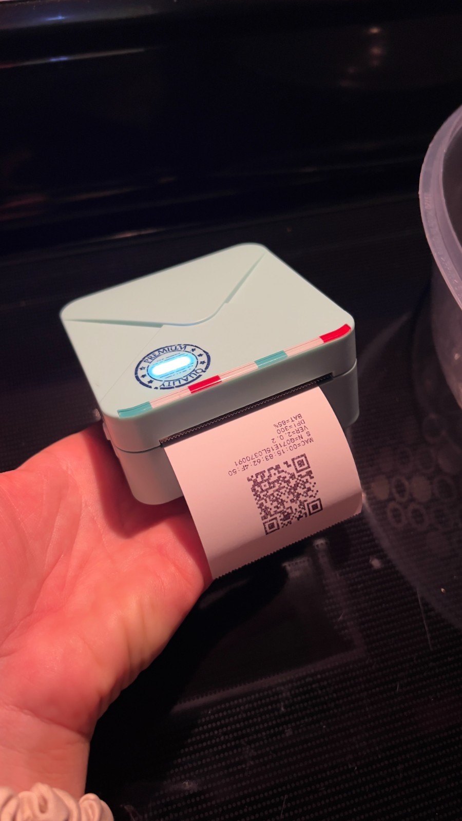 Phomemo M02S Mini Portable Thermal Printer Mint Green Tested 