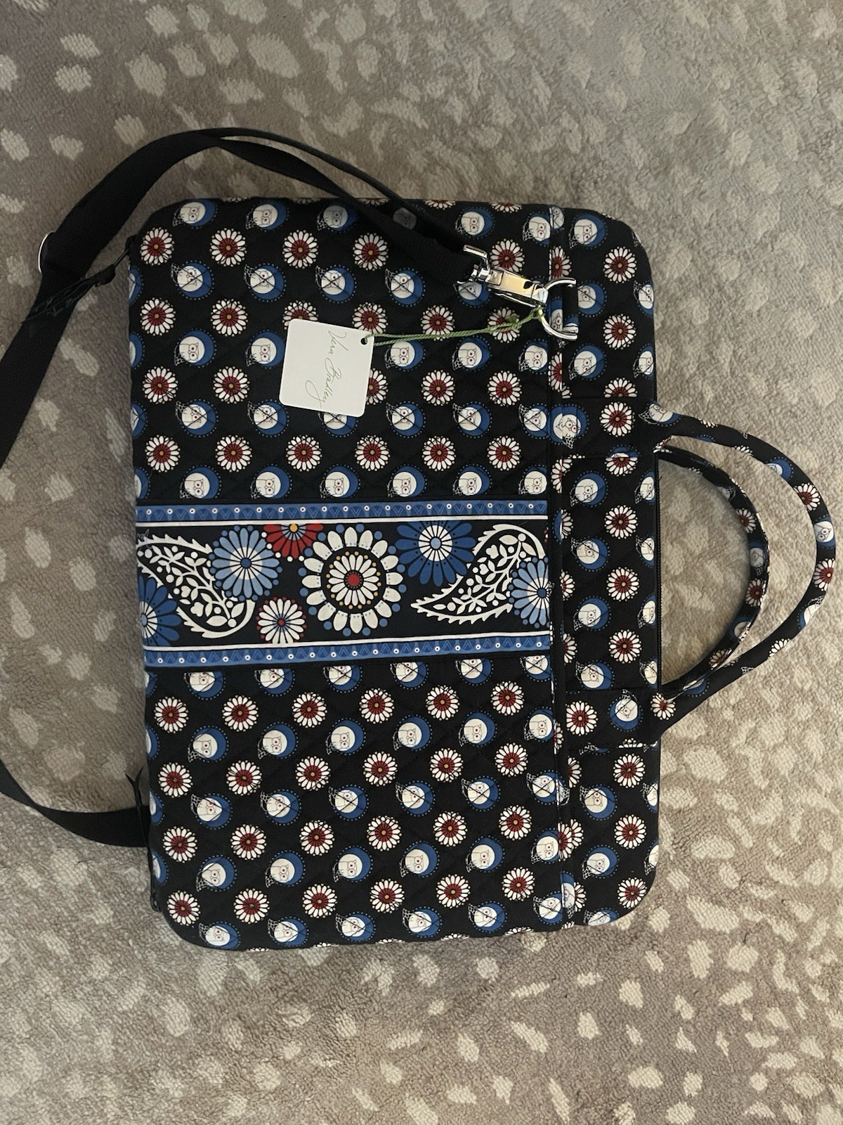  Vera Bradley Night Owl Padded Cotton Laptop Portfolio Case Bag Owl Floral 15"