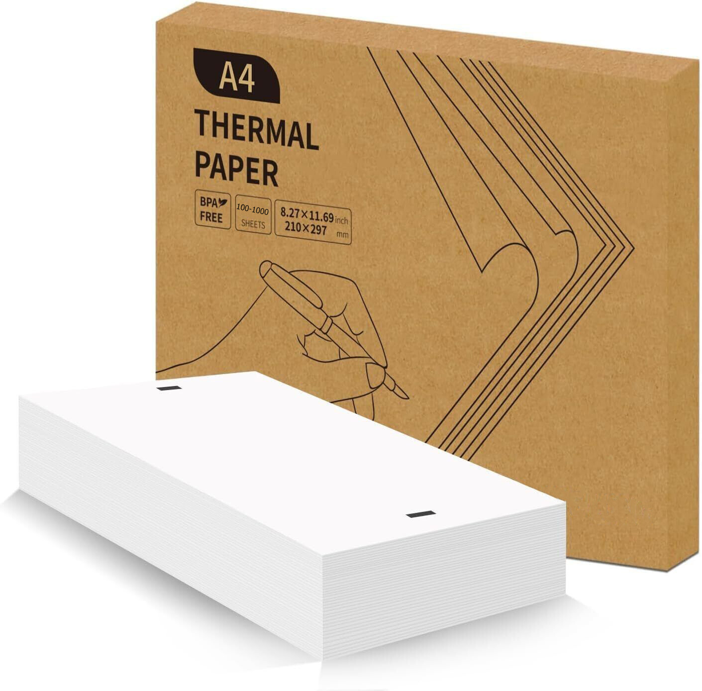 Folded A4 Thermal Continuous Paper 8.5x11" For M08F M832 Hprt Printer 100-1000