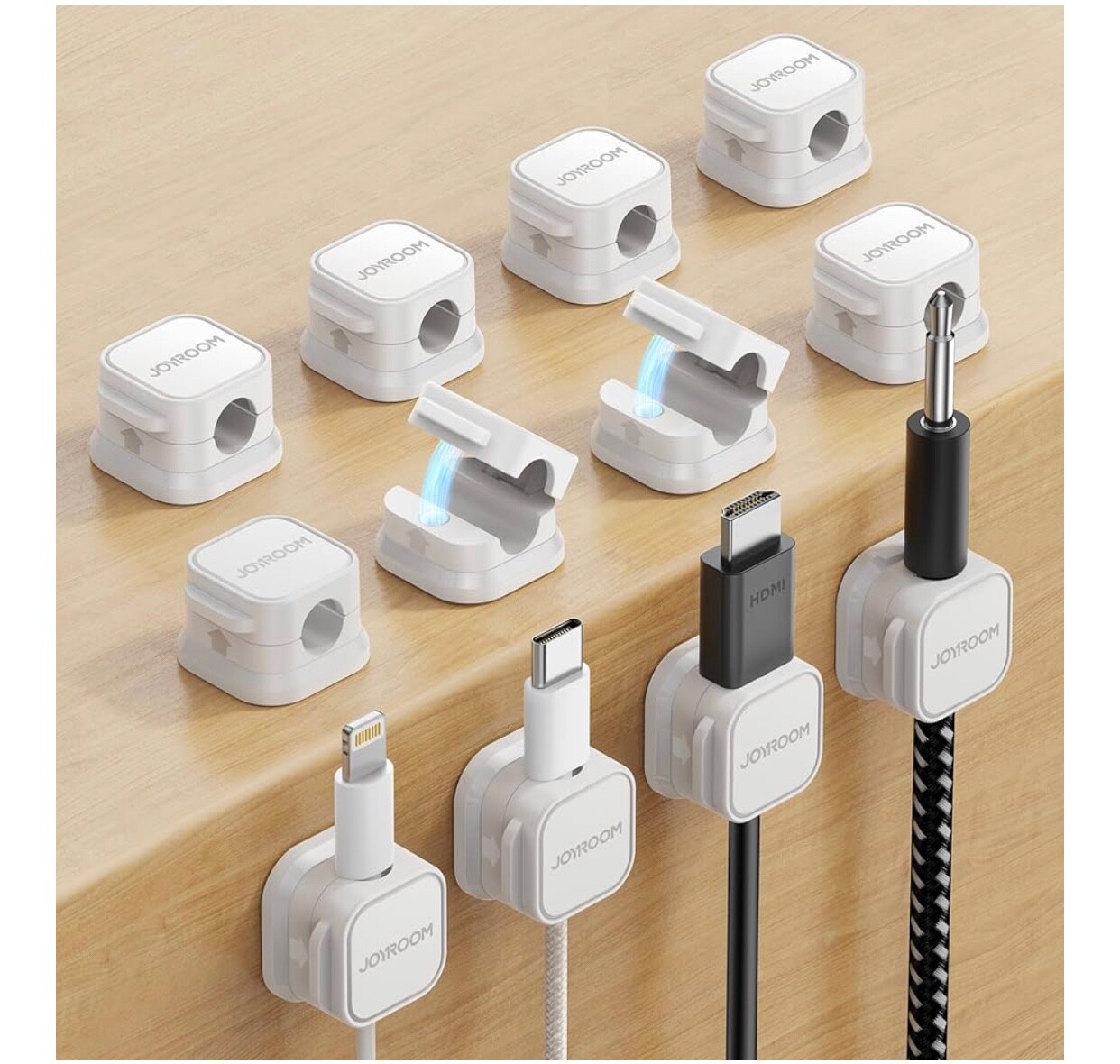 12 Pack Magnetic Cable Clips Cable Smooth Adjustable] Cord Holder, under Desk Ca