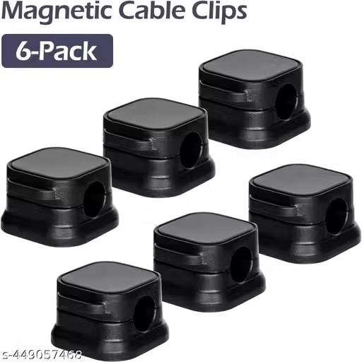 18 Pack Magnetic Cord Organizer Cable Holder Clips for Desk Nightstand Car Black
