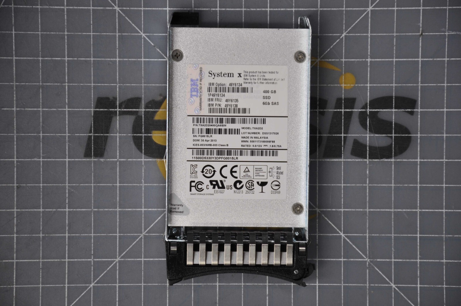 IBM System X HS23 400GB SAS 2.5" MLC HS Enterprise SSD NO TRAY Grade A 49Y6135