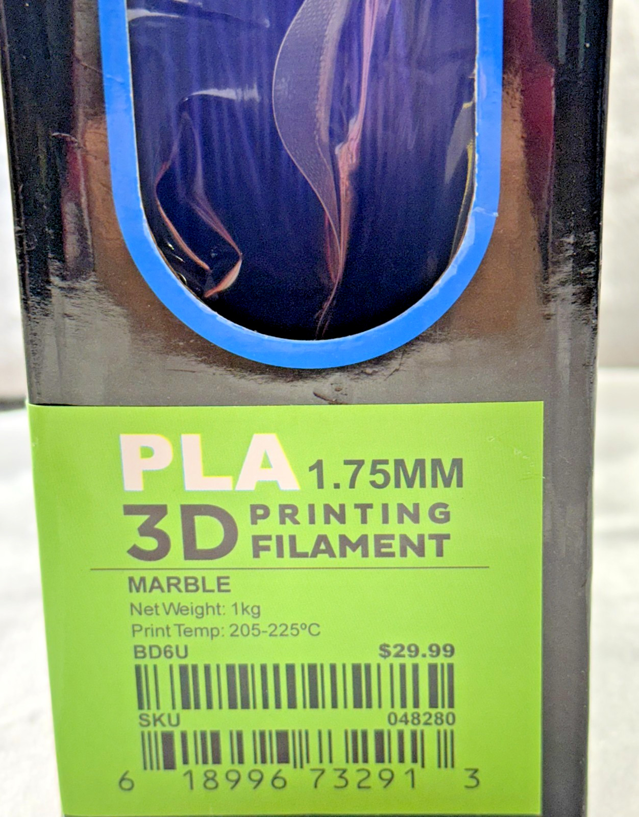 Inland PLA+ Plus 3D Printer Filament 1.75mm 1KG 2.2lbs Spool Blue Printing NEW