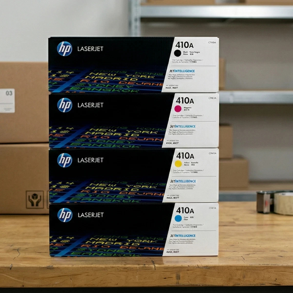 HP 410A Toner 4-Pack | Black Cyan Magenta Yellow | For M477fdw M452dn