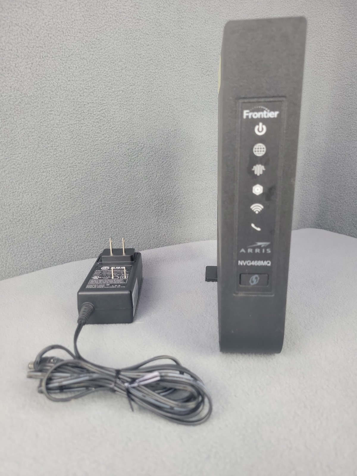 Tested Arris Frontier Ethernet Gateway Wi-Fi Modem Router NVG468MQ Power Cord