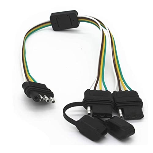 7.5 inch 4 Way Flat Trailer Y Splitter Adapter Extension Harness 4 Pin 1