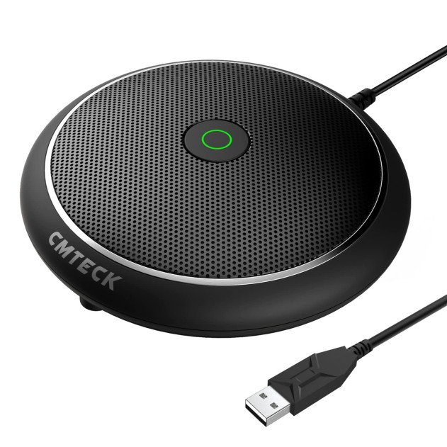 CMTECK Conference USB Microphone, Computer Desktop Mic with Mute Function, Omnid