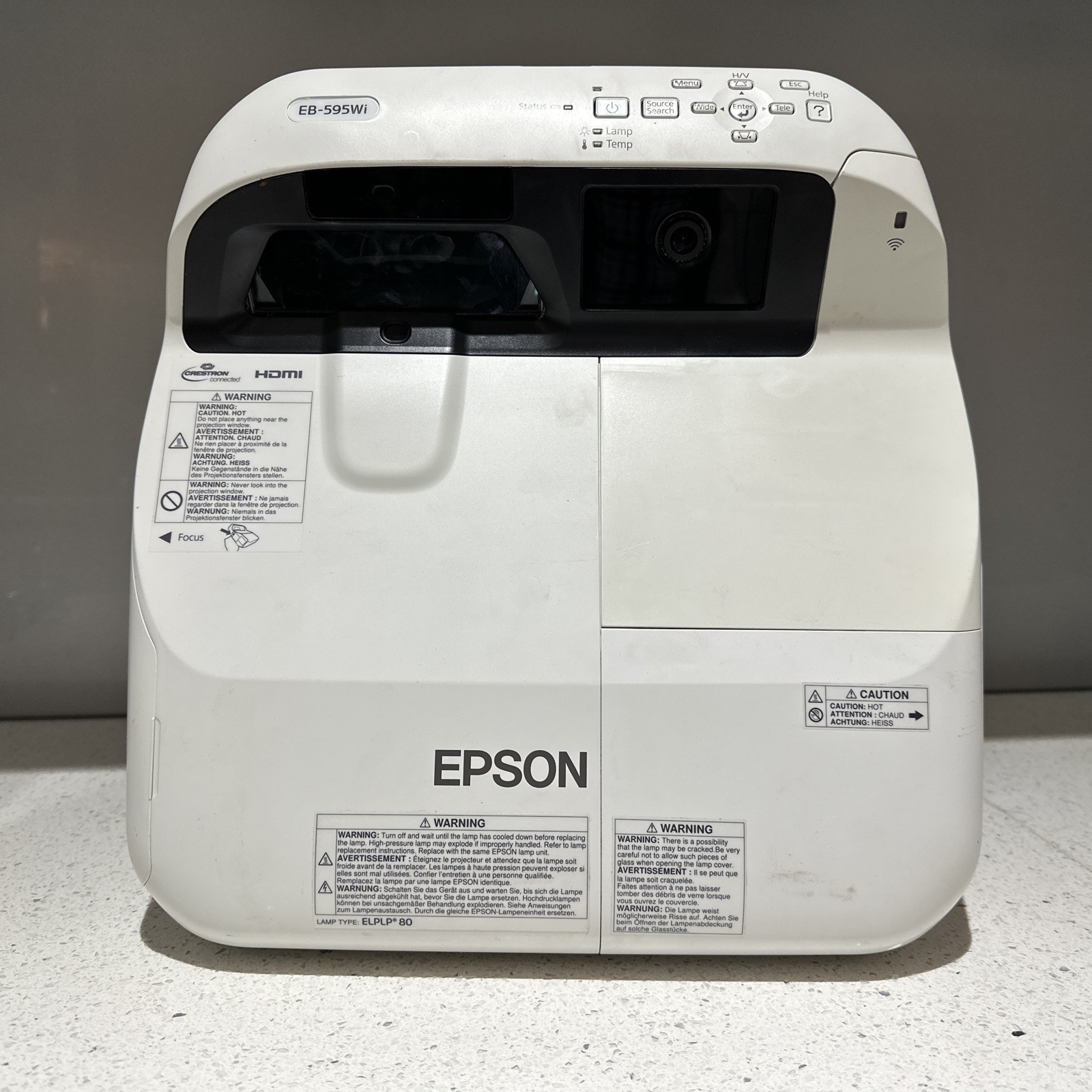 Epson EB-595Wi 3LCD 3300 Lumens Ultra Short Throw Projector H599B Pl Check Desc