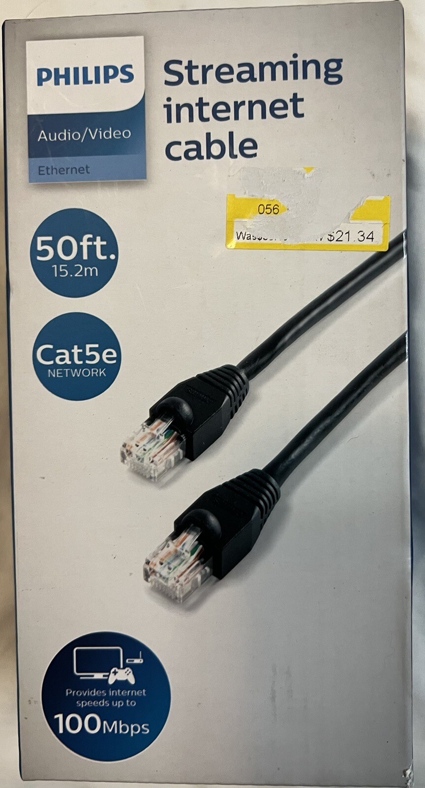 New Philips Audio Video Streaming Ethernet 50 Ft Cable 100 Mbps
