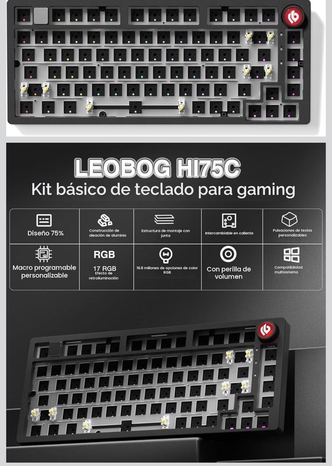 LEOBOG Hi75C Updated Wired Mechanical Keyboard 81 Keys