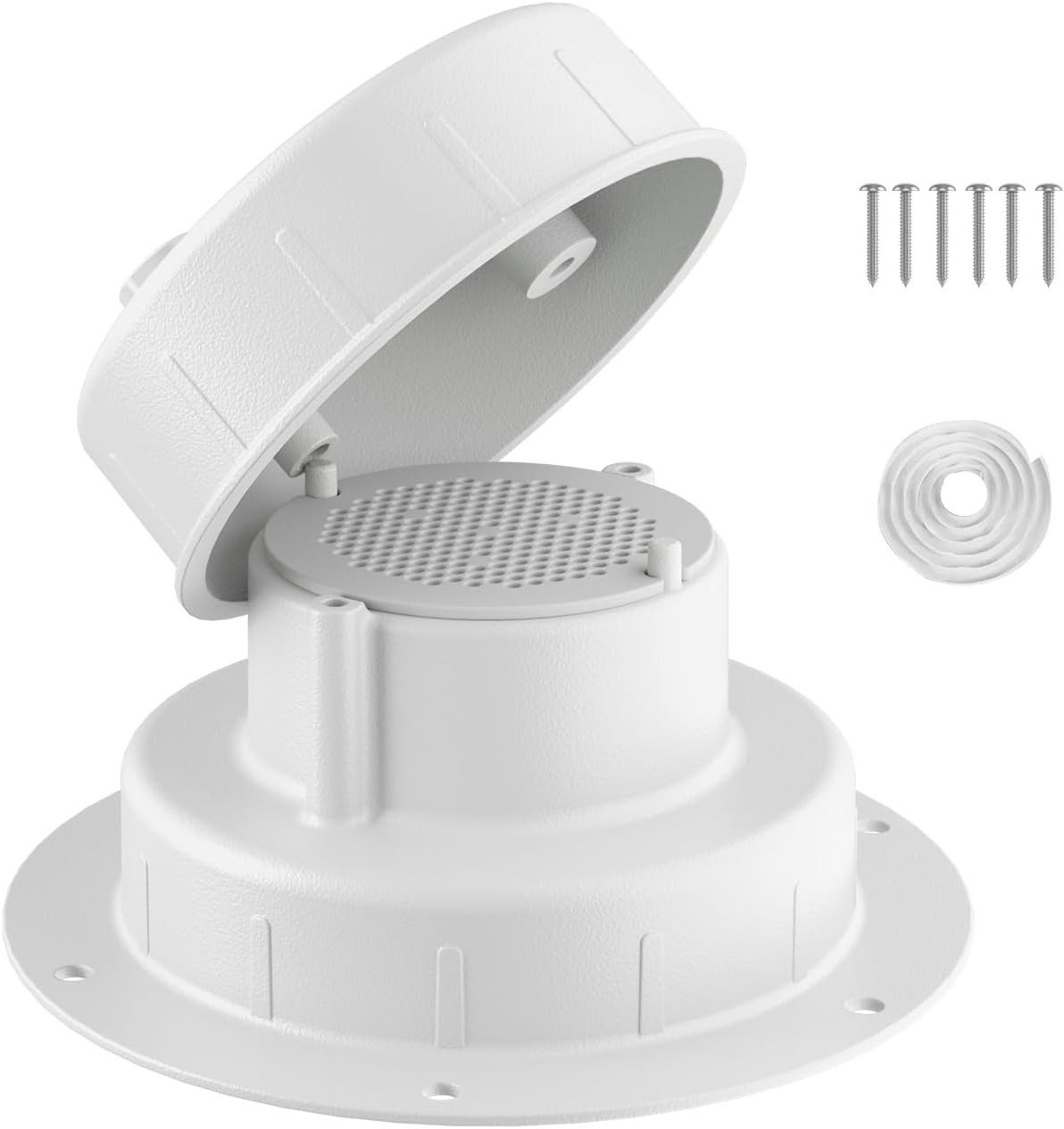Aluminum RV Plumbing Vent Cap- Strong Protective Roof Sewer Cover with 1 White