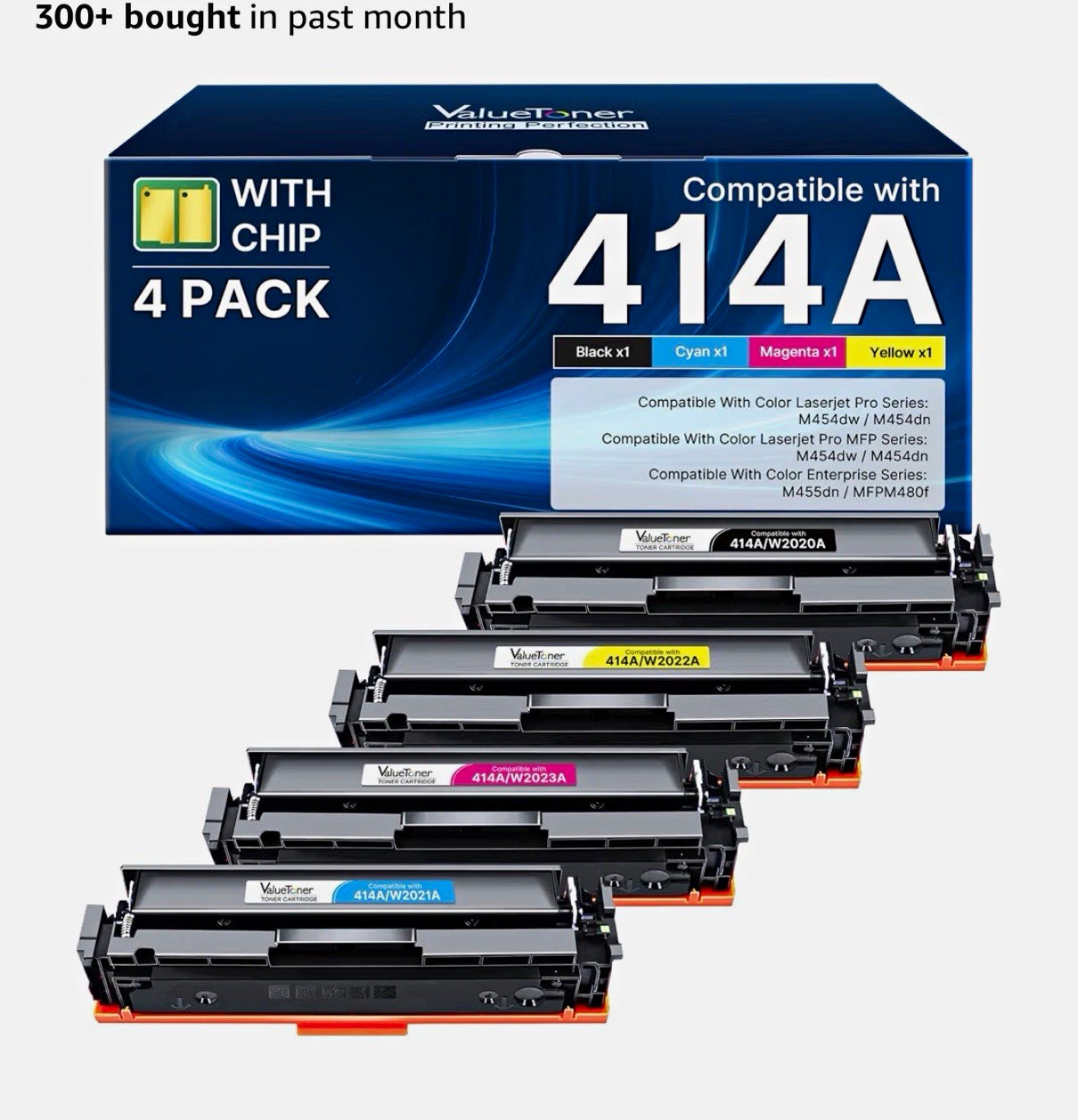 ValueToner 414A W2020A-W2023A Toner 4-Pack BK/C/M/Y for HP M479/M454