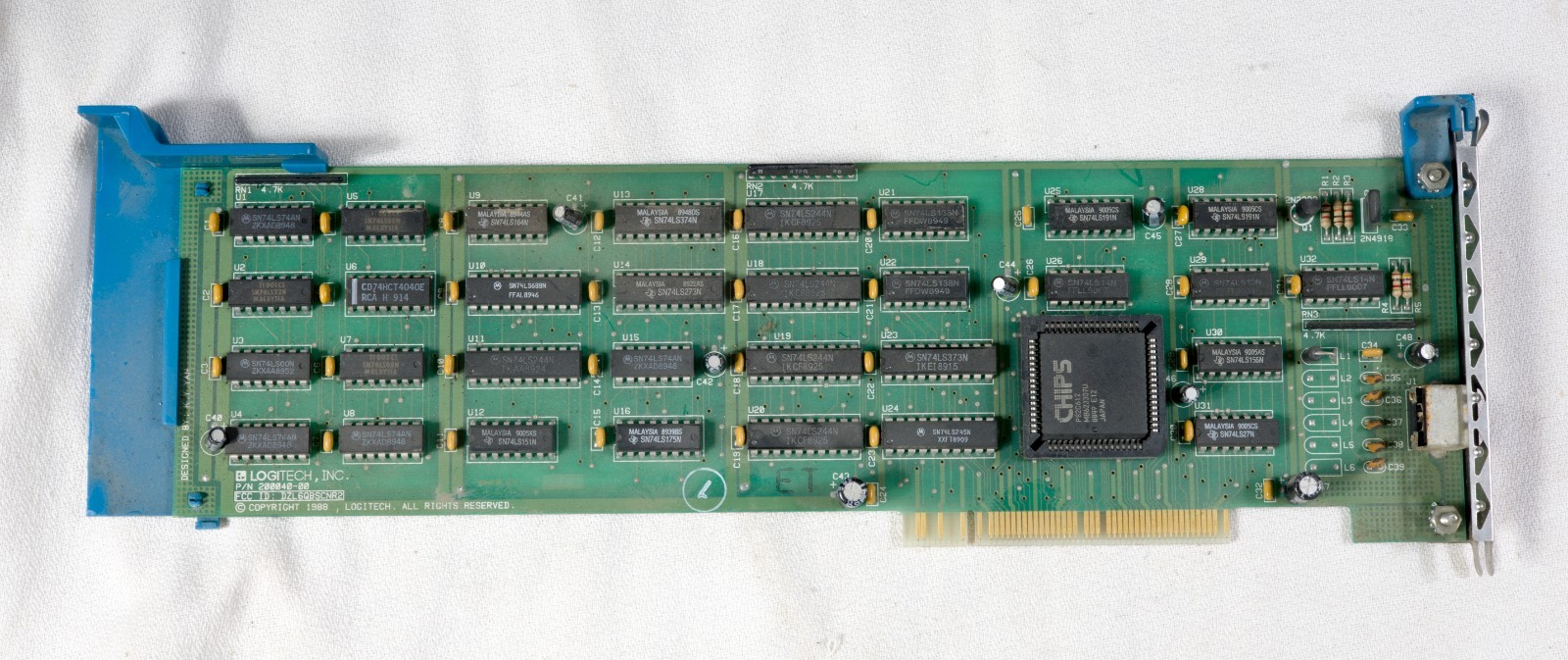 Vintage Logitech Scanman scanner interface card 16 bit Microchannel ISAE15