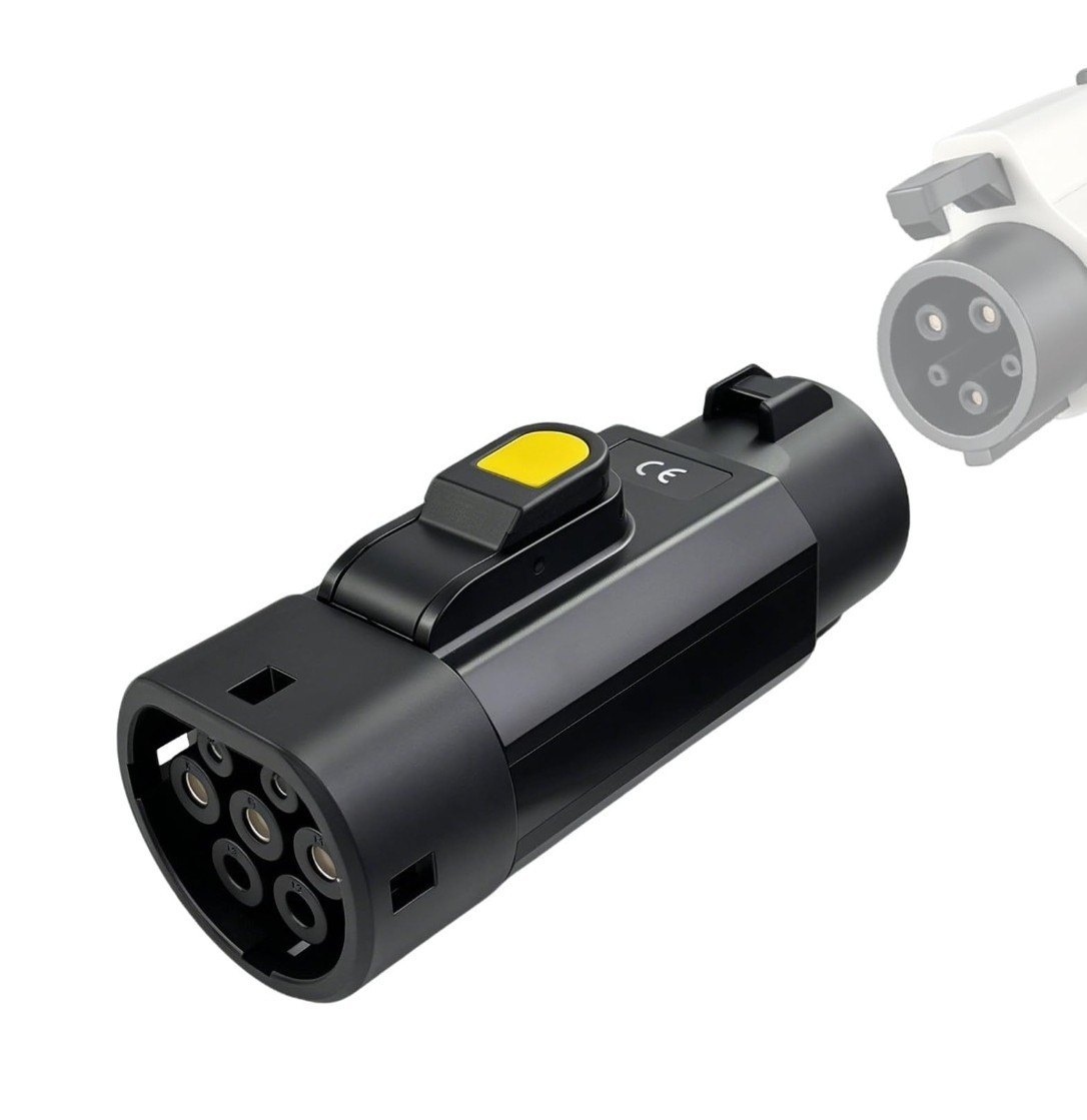 Type 1 to Type 2 EV Charging Adapter 32A 7KW SAE J1772 Charger to IEC 62196