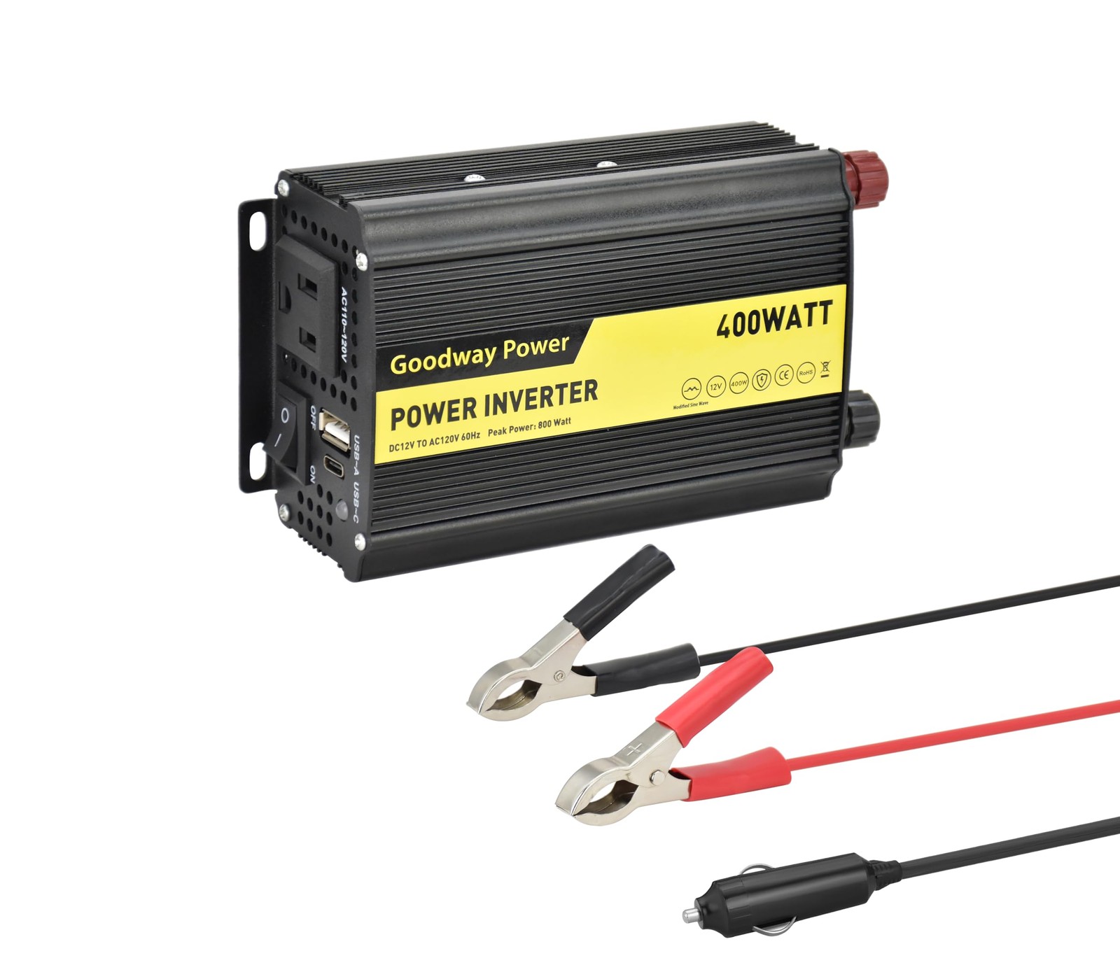 Compact and Lightweight Modified sine Wave Power Inverter DC12V to AC110120V ...