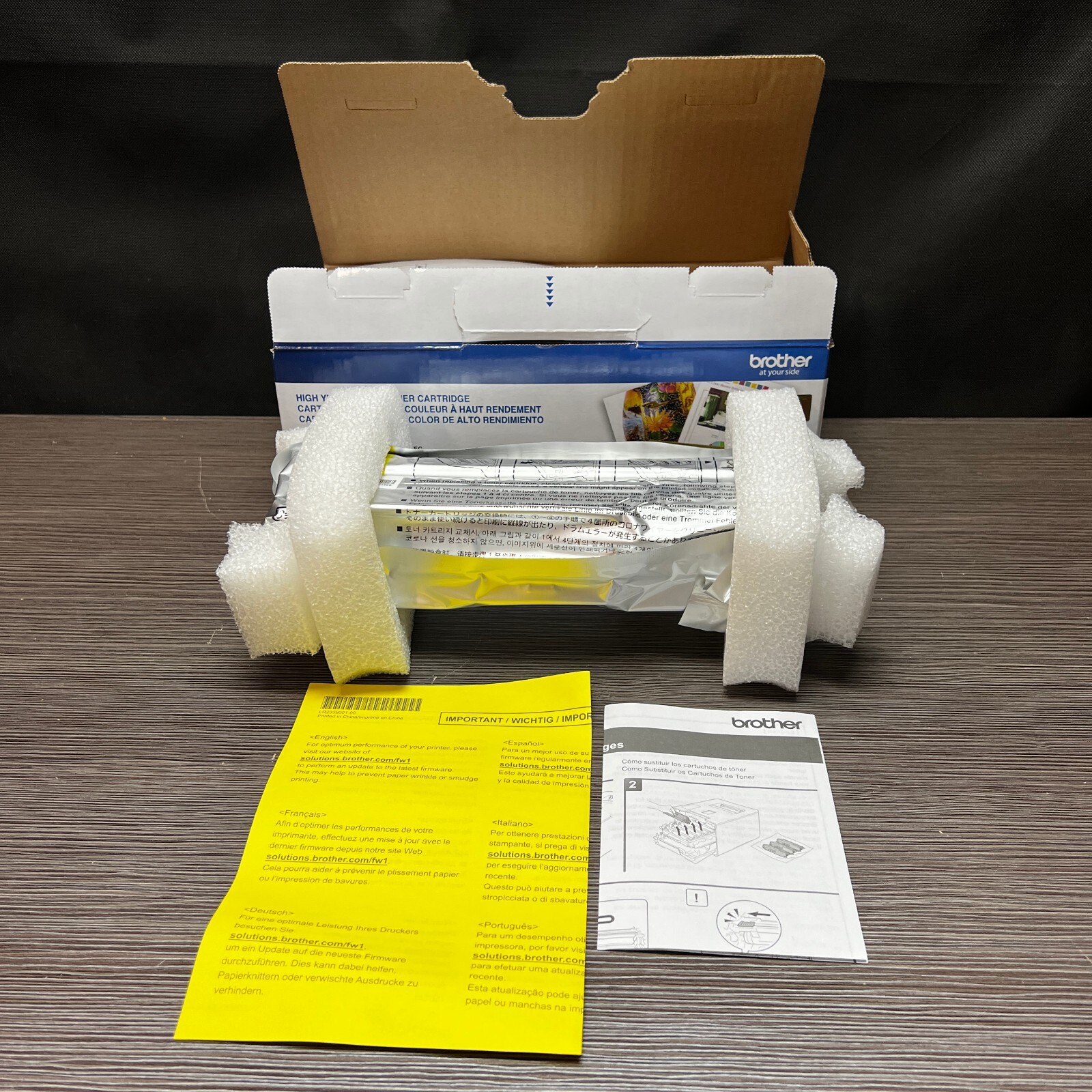 Genuine Brother TN-336Y Yellow Toner Cartridge Open Box Toner Sealed In Plastic