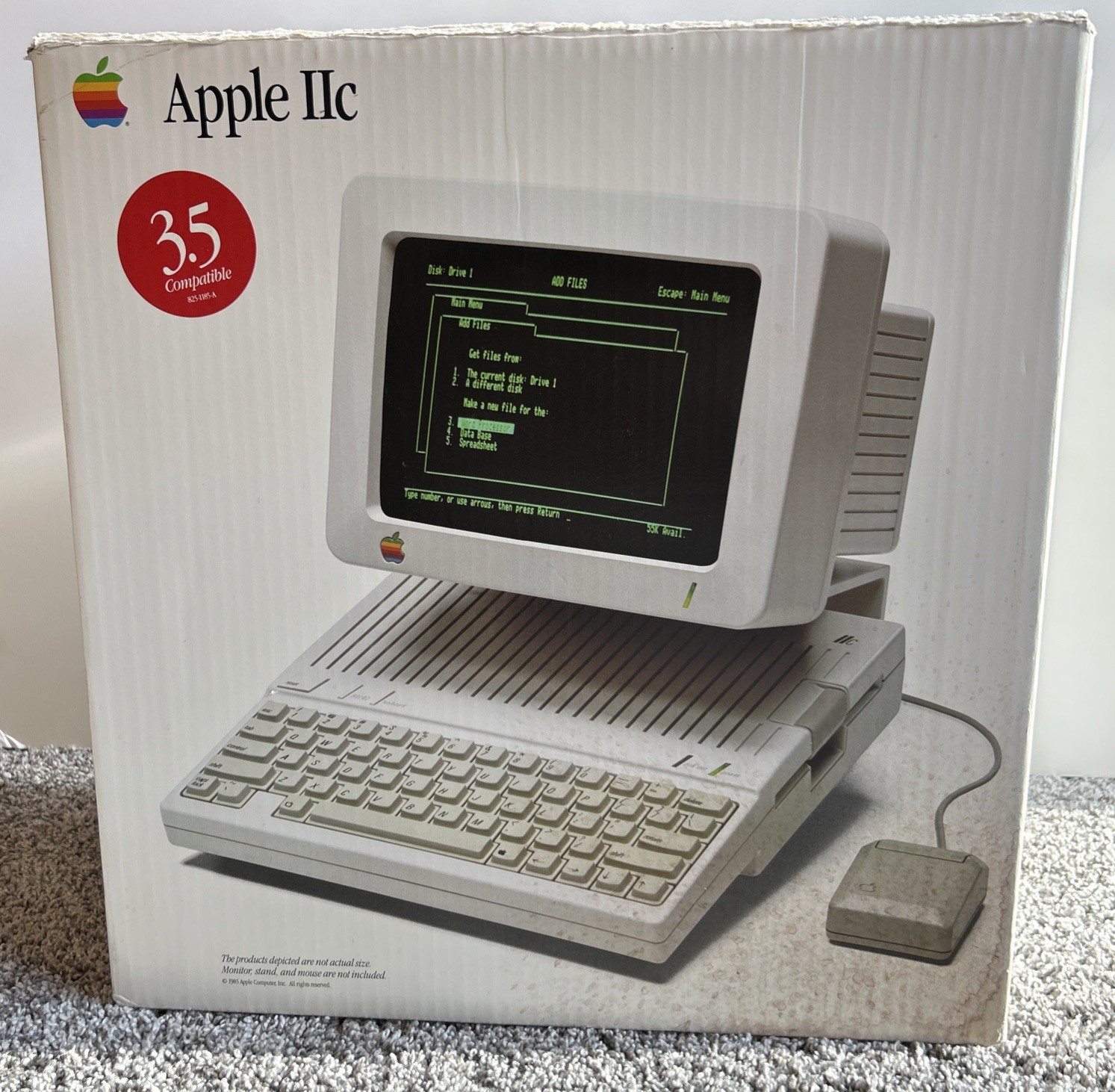 Original Apple IIc Computer Retail Box Vintage 1985 Macintosh Logo BOX ONLY
